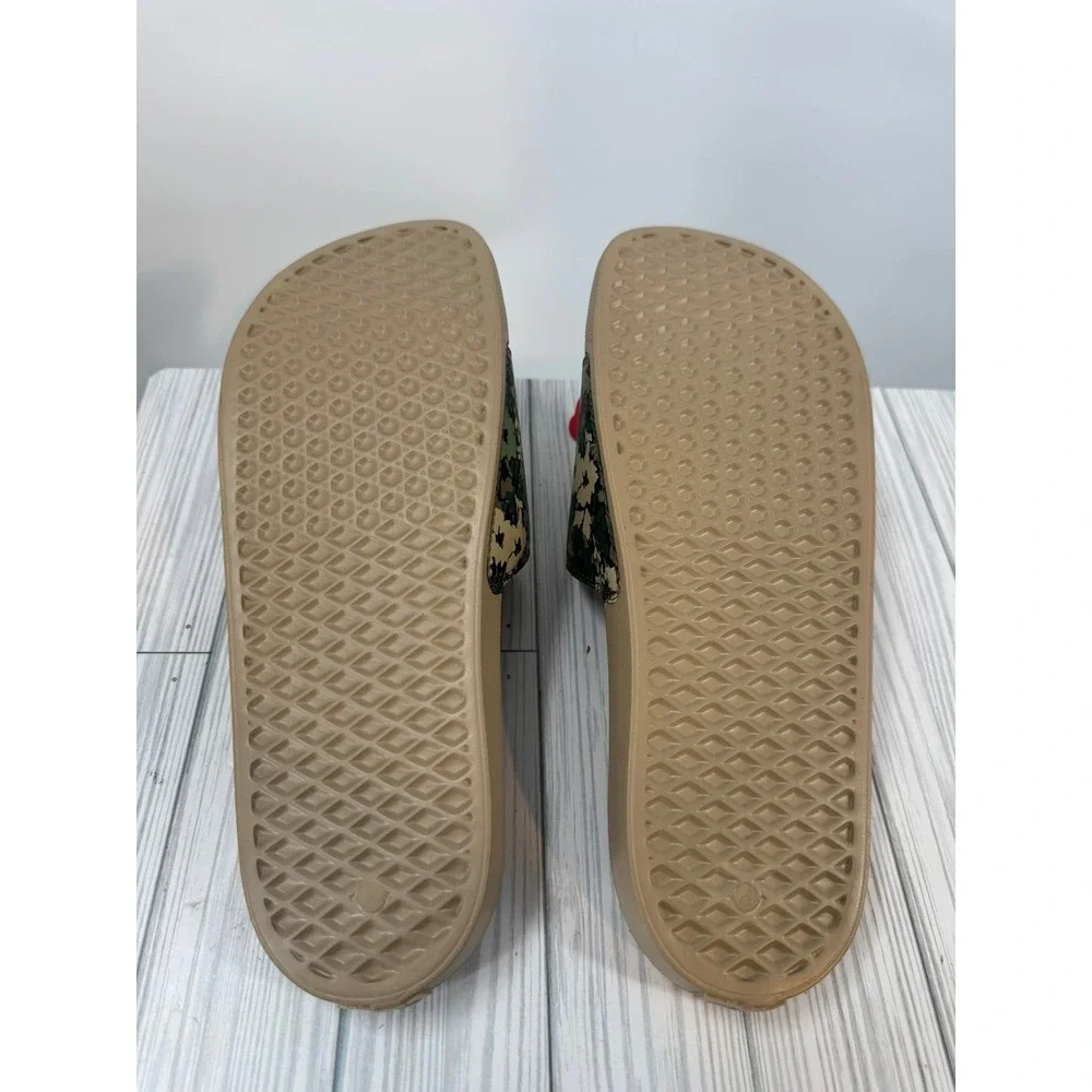 Vans Mte La Costa Slide-On Mens 13 Floral Green Camo Sandals VN000E8RCX1 NEW